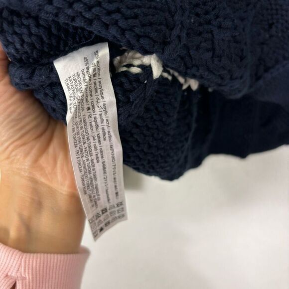 Zara Navy Blue with White Striped V Neck Pullover Sweater Women's Size Small - Picture 6 of 6